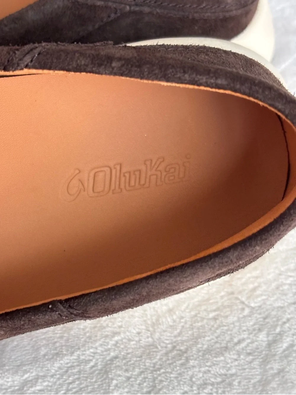 OLUKAI Men's Ka'a Brown Italian Suede Slip On Loafer--NEW--12